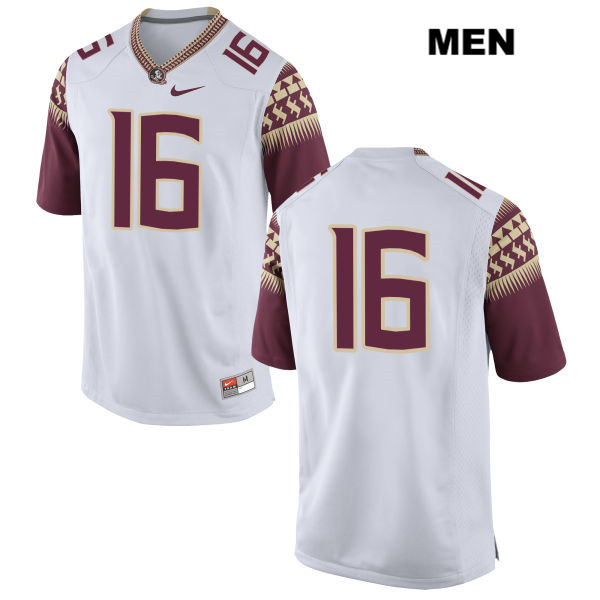 Men's NCAA Nike Florida State Seminoles #16 Jacob Pugh College No Name White Stitched Authentic Football Jersey NSG3869BS